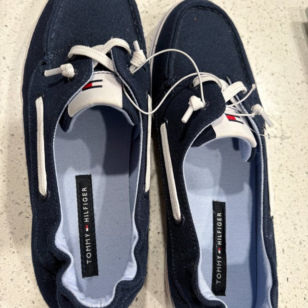 Tommy Hilfiger OIMATE Boat Dock Shoes sz 9m Navy 9 deck shoe NEW - Picture 5 of 5